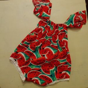 Off shoulder Watermelon Romper